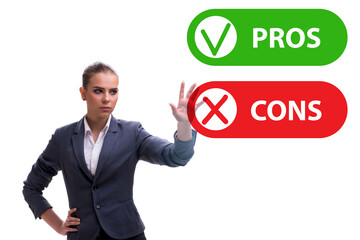 Concept of choosing pros and cons