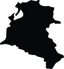 Silhouette map of Fier Albania with transparent background.