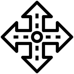 Trendy Road Signs Icons in Line Style 
