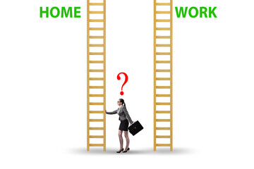 Business people in work home balance concept