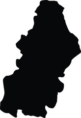 Silhouette map of Francisco Morazán Honduras with transparent background.