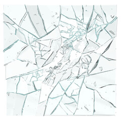 broken and shattered glass illustration render png
