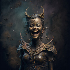 Bronze carnival doll