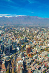 aerial view country Chile Santiago