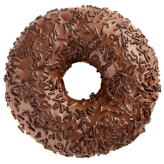 chocolate Donut isolated on white background, full depth of field