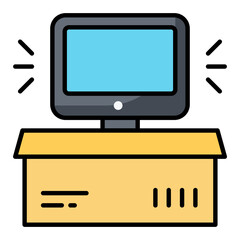 Monitor Box Line Color Icon