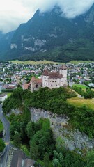 drone photo Gutenberg castle, Burg Gutenberg Liechtenstein europe	