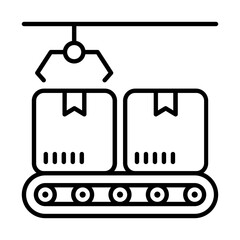 Robot Packaging Line Icon