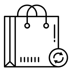 Bag Recycling Line Icon