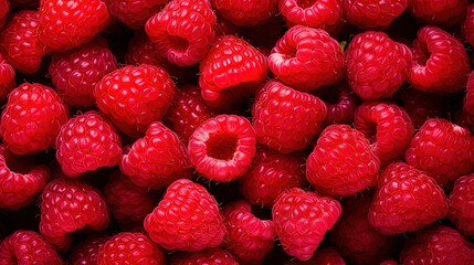Raspberry background, red berries. Created with Generative Ai technology.