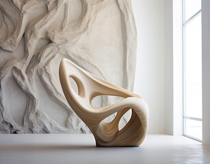 Futuristic Wooden Seat with Insane Shapes.