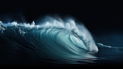 Waves of the Ocean during Night Time