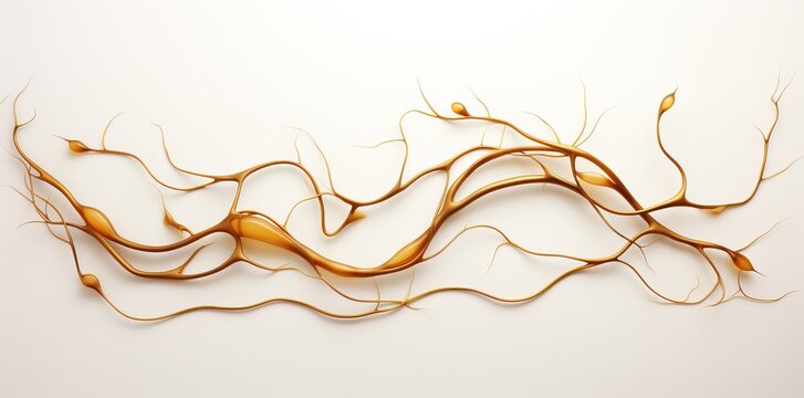 Golden Plant on a White Background.