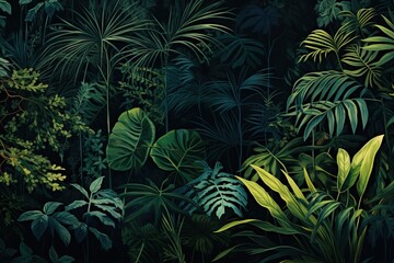 Tropical Leafs Tile Pattern.