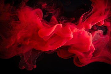 Abstract red smoke on black background. Red color clouds | Generative AI