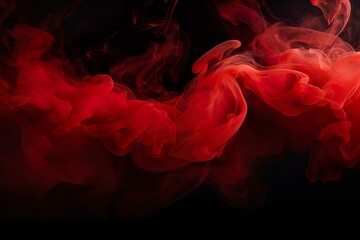 Abstract red smoke on black background. Red color clouds | Generative AI