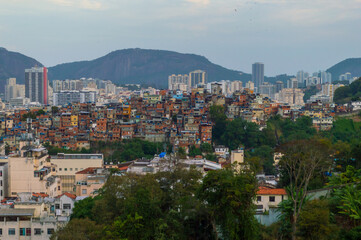 Cityscape Of Rio de Janeiro as seen from Santa Teresa neighborhood, the historical old town located up hill