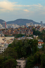 Fototapeta na wymiar Cityscape Of Rio de Janeiro as seen from Santa Teresa neighborhood, the historical old town located up hill