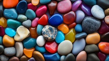 Fototapeta na wymiar Colorful beautiful advertising background. From bright pebbles. AI generation.
