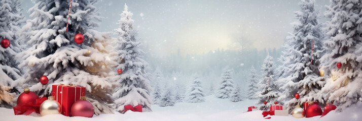 christmas tree with snow