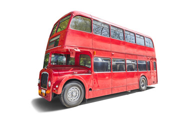 Beautiful old double decker bus from London - obrazy, fototapety, plakaty