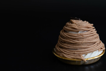 Close up Traditional French Cake , Mont Blanc