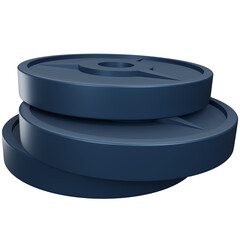 3D Rendering Weight Plate Isolated On Transparent Background