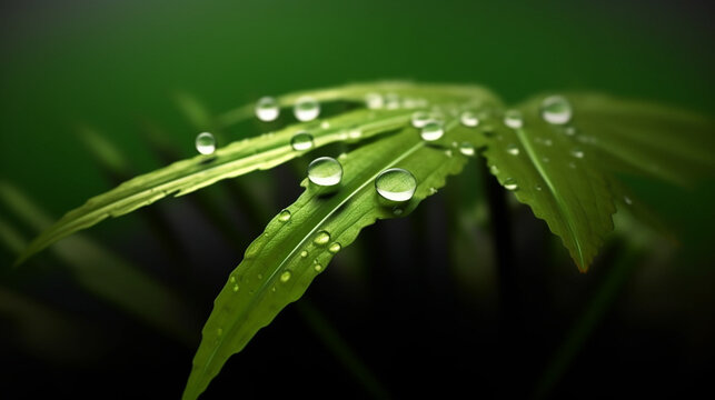 dew on a leaf HD 8K wallpaper Stock Photographic Image
