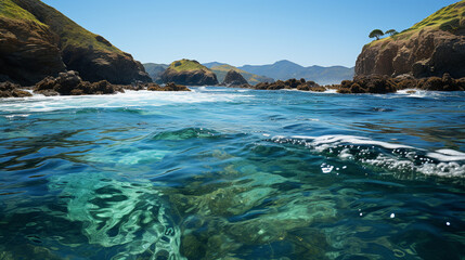 Obraz premium sea and rocks HD 8K wallpaper Stock Photographic Image 