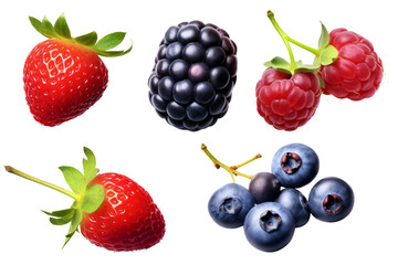 Collection of Berries. isolated object, transparent background