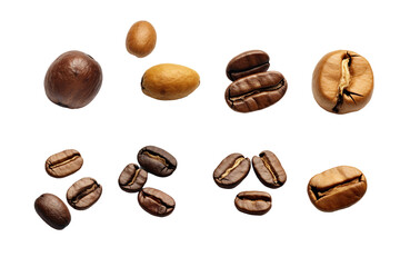 Collection of Coffee Beans . isolated object, transparent background