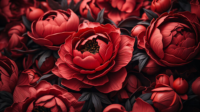 red and white roses HD 8K wallpaper Stock Photographic Image
