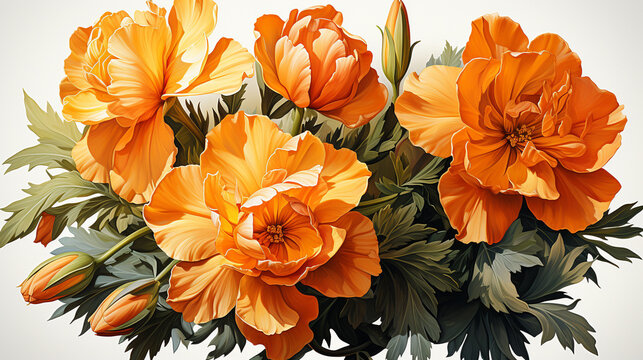 bouquet of orange flowers HD 8K wallpaper Stock Photographic Image
