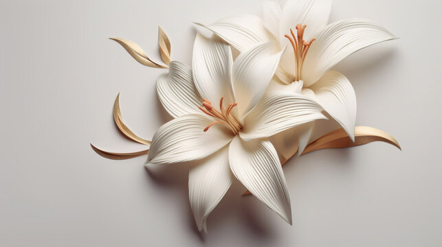 white lily flower HD 8K wallpaper Stock Photographic Image
