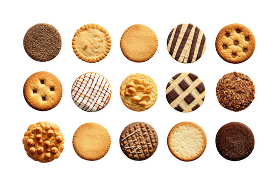 Collection of Cookie Varieties. isolated object, transparent background