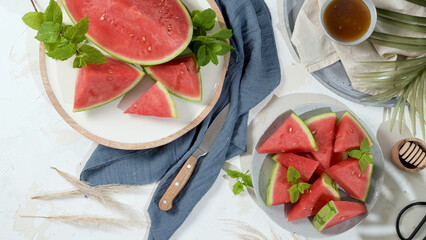 Fresh ripe sliced watermelon