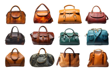 Collection of Handbags. isolated object, transparent background