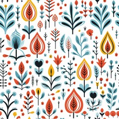 Seamless pattern of floral elements