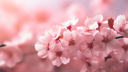 Springtime pink cherry blossoms. drawing illustration artwork design. Generative AI