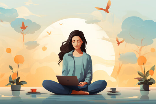 Digital wellness platforms promoting mental health and work-life balance for employees Generative AI