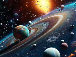 Naklejka premium planet and space HD 8K wallpaper Stock Photographic Image