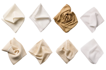 Collection of Napkins. isolated object, transparent background