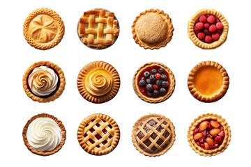 Collection of Pie Types. isolated object, transparent background - Powered by Adobe
