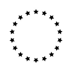 Stars in circle icon flat symbol illustration on white background..eps