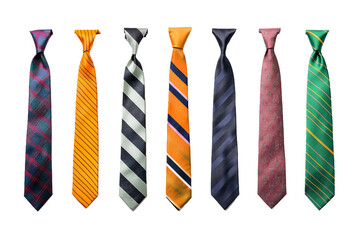 Collection of Ties. isolated object, transparent background