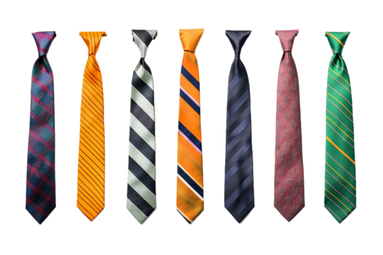 Collection of Ties. isolated object, transparent background