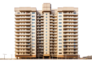Condo building. isolated object, transparent background