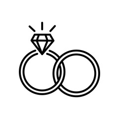 Diamond ring icon vector flat illustration on white background..eps