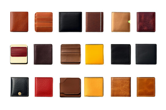 Collection of Wallets. isolated object, transparent background