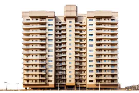 Condo building. isolated object, transparent background